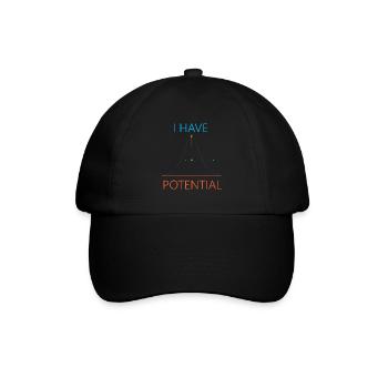 Hauptfach Physik Ich habe Potenzial - Baseballkappe - Schwarz/Schwarz - Vorne