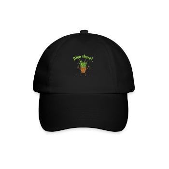 Aloe there! Aloe Vera Creme Kosmetik - Baseballkappe - Schwarz/Schwarz - Vorne