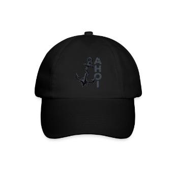 Ahoi Anker Heimat Ostfriesland Ostfriese - Baseballkappe - Schwarz/Schwarz - Vorne