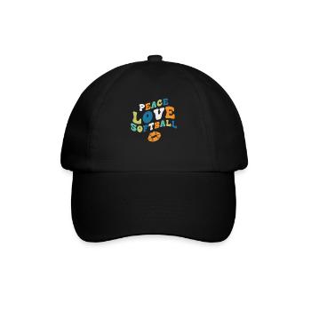 Mädchen Frieden Liebe Softball - Baseballkappe - Schwarz/Schwarz - Vorne