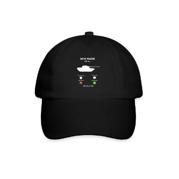 Mein Panzer ruft an - ich muss los - Spruch - Baseballkappe - Schwarz/Schwarz - Vorne