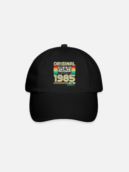 Original 1985 Jahrgang Vintage Geburtstag Retro - Baseballkappe - Schwarz/Schwarz