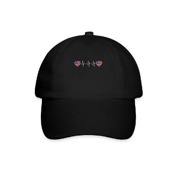 USA - Baseballkappe - Schwarz/Schwarz - Vorne
