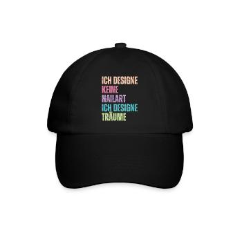 Ich designe keine Nailart Nageldesignerin - Baseballkappe - Schwarz/Schwarz - Vorne