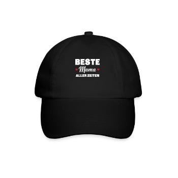 Beste Mutter aller Zeiten - Baseballkappe - Schwarz/Schwarz - Vorne