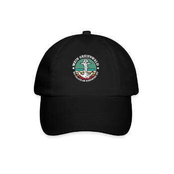 Greifswald Urlaub - Baseballkappe - Schwarz/Schwarz - Vorne