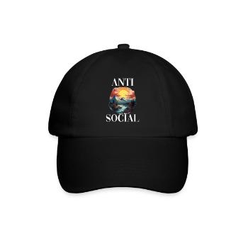 Antisozial Wandern Wanderung für eine Wanderer - Baseballkappe - Schwarz/Schwarz - Vorne