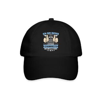 Schwimmmeister Bademeister - Baseballkappe - Schwarz/Schwarz - Vorne
