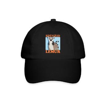 Lemur Katta Ringelschwanz Lemure Geschenk - Baseballkappe - Schwarz/Schwarz - Vorne