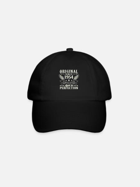 Vintage 1954 Geburtstagsgeschenk - Baseballkappe - Schwarz/Schwarz