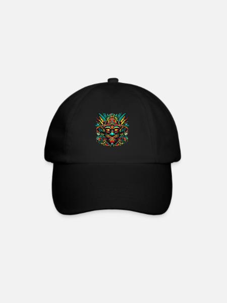 Tiki Kultur Maori Maske für einen Tkik Fans - Baseballkappe - Schwarz/Schwarz