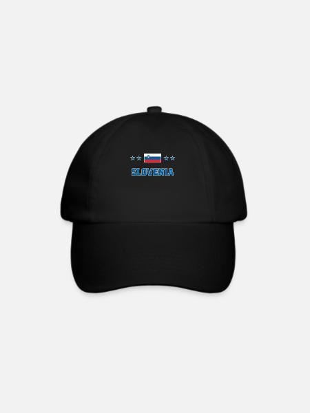 Slowenien - Baseballkappe - Schwarz/Schwarz