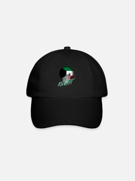 Kuwait - Baseballkappe - Schwarz/Schwarz