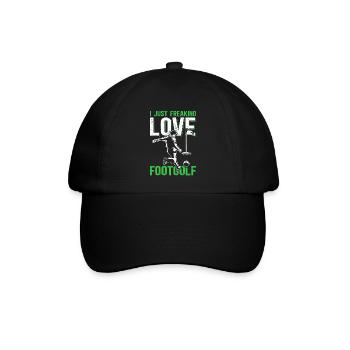 Footgolf Fußballgolf Footgolfer Spieler Geschenk - Baseballkappe - Schwarz/Schwarz - Vorne