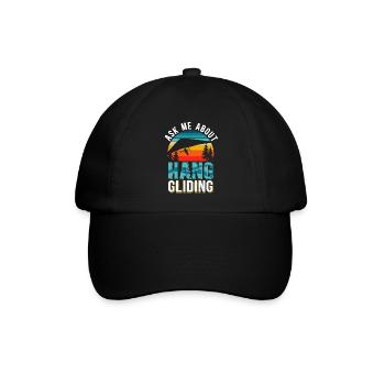 Hang Gliding Hängegleiter Hanggliding Geschenk - Baseballkappe - Schwarz/Schwarz - Vorne
