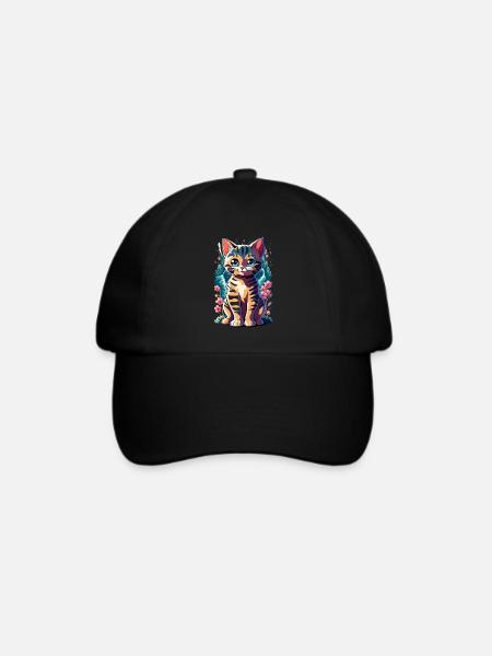 süßes Kawaii Kätzchen Japan - Baseballkappe - Schwarz/Schwarz