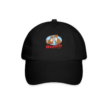 Wiesel Hermännchen Mauswiesel Geschenk - Baseballkappe - Schwarz/Schwarz - Vorne