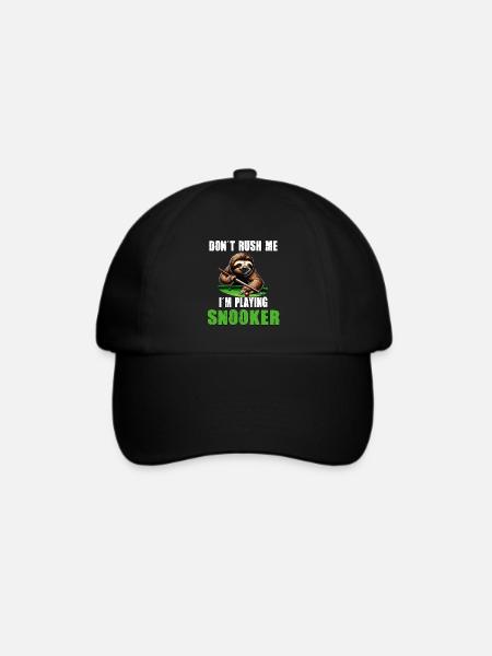 Lustiges Faultier Snooker Ich hetze mich nicht - Baseballkappe - Schwarz/Schwarz