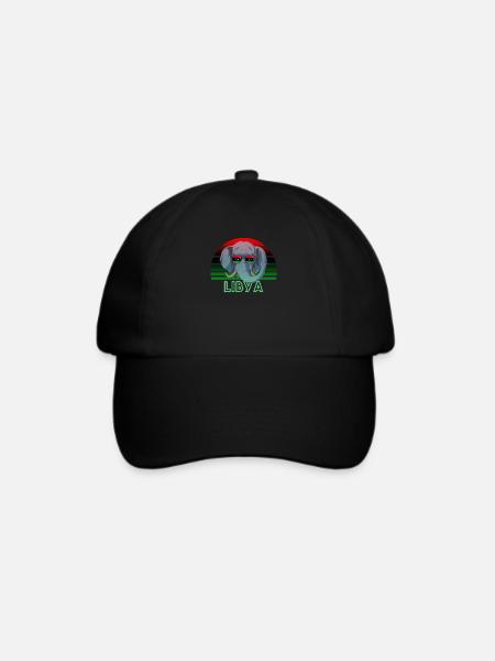 Libyen - Baseballkappe - Schwarz/Schwarz