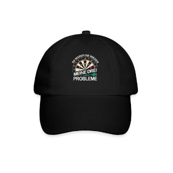 Dart Darts Dartspieler Dartsport - Baseballkappe - Schwarz/Schwarz - Vorne
