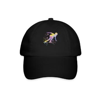 Eisschnellläufer Sportlerin Eisschnelllauf - Baseballkappe - Schwarz/Schwarz - Vorne