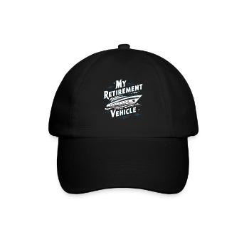 Mein Ruhestandsfahrzeug Yacht Mama Papa Schifffahrt - Baseballkappe - Schwarz/Schwarz - Vorne
