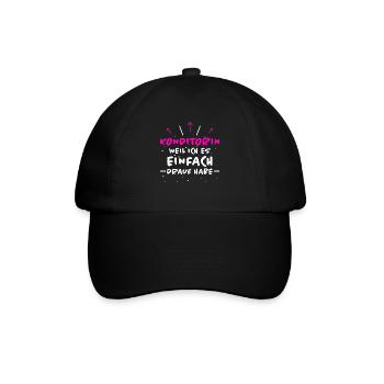Konditorin Spruch Backen Witz Konditorin Geschenk - Baseballkappe - Schwarz/Schwarz - Vorne