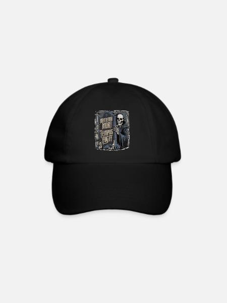 Memento Mori Tempus Fugit Skelett Stoiker - Baseballkappe - Schwarz/Schwarz