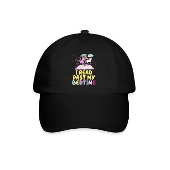Ich Lese Nach Der Schlafenszeit Einhorn - Baseballkappe - Schwarz/Schwarz - Vorne