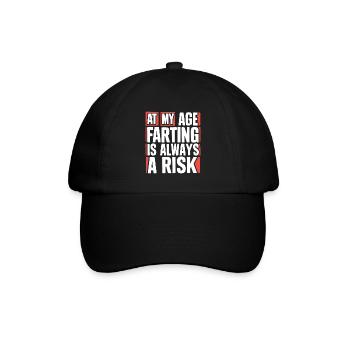 In meinem Alter Furzen ist immer ein Risiko Alter Fürze - Baseballkappe - Schwarz/Schwarz - Vorne