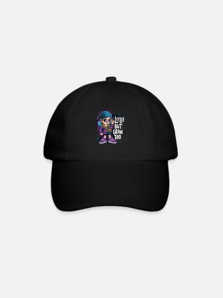 Cooles Mädchen mit blauen Haaren und Sonnenbrille - Baseballkappe - Schwarz/Schwarz