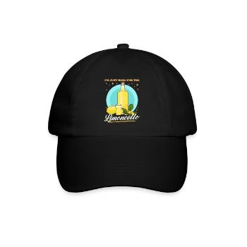 Limoncello Zitronen Likör Geschenk - Baseballkappe - Schwarz/Schwarz - Vorne