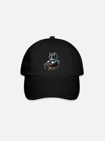 Schach Katze - Baseballkappe - Schwarz/Schwarz