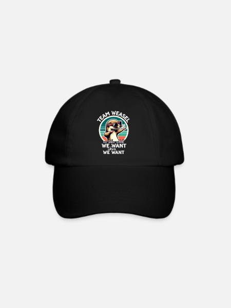 Lustige Wiesel Sprüche - Baseballkappe - Schwarz/Schwarz