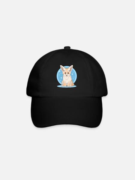 Fennek Fuchs Wüstenfüchse Geschenke - Baseballkappe - Schwarz/Schwarz