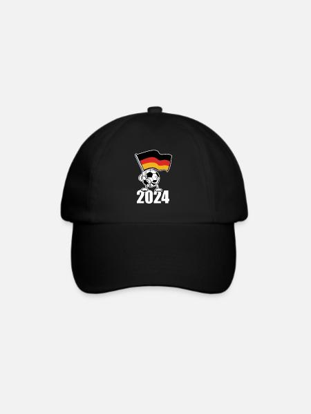 Sommermärchen, Ball mit Deutschland Fahne 2024 - Baseballkappe - Schwarz/Schwarz