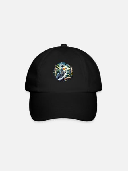 Nymphensittich - Baseballkappe - Schwarz/Schwarz