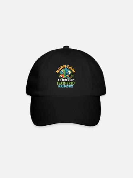 Macaw-esome Epitome of Feathered Fabulousness - Baseballkappe - Schwarz/Schwarz