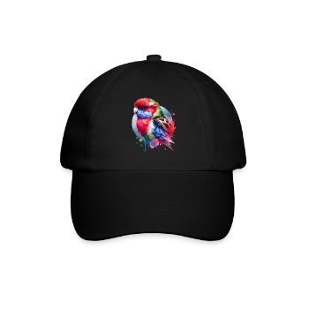 Rosella Motiv - Baseballkappe - Schwarz/Schwarz - Vorne