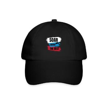 Soar Above the Rest – Paragliding Design - Baseballkappe - Schwarz/Schwarz - Vorne