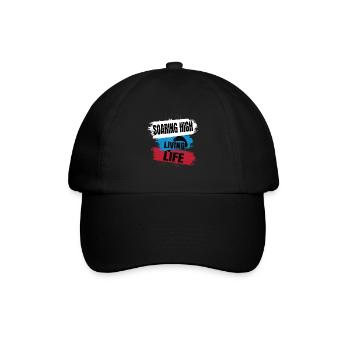 Soaring High Living Life – Paragliding Design - Baseballkappe - Schwarz/Schwarz - Vorne