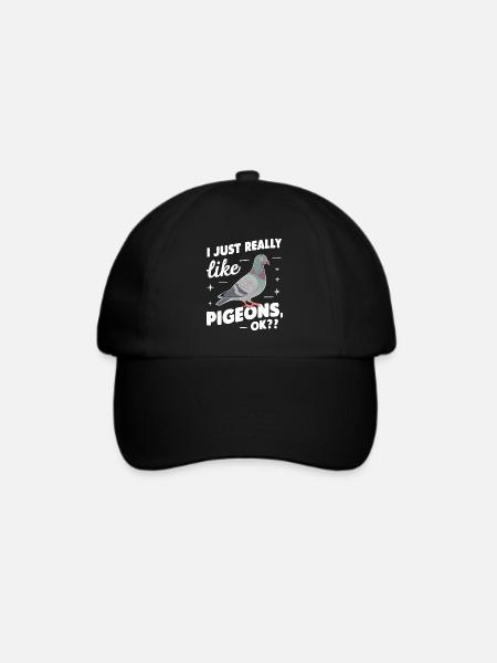 Taube Tauben Tier Vogel - Baseballkappe - Schwarz/Schwarz