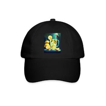 Glaskrug Limonade - Baseballkappe - Schwarz/Schwarz - Vorne