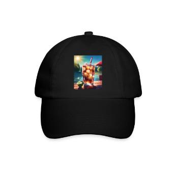 Kaltes Cola-Getränk - Baseballkappe - Schwarz/Schwarz - Vorne