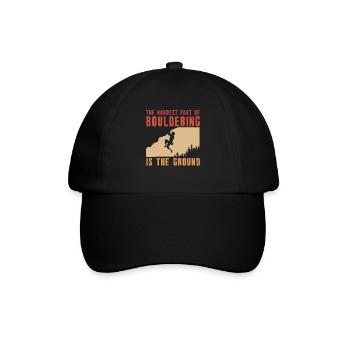 Bouldern Boulderer Boulder - Baseballkappe - Schwarz/Schwarz - Vorne