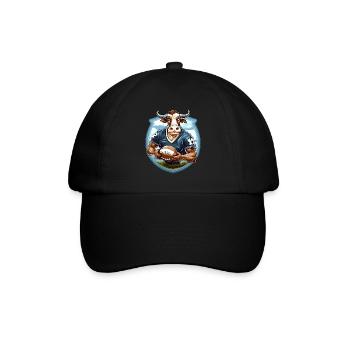 Kühe Rugby - Baseballkappe - Schwarz/Schwarz - Vorne