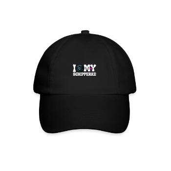 Ich liebe meinen Schipperke - Baseballkappe - Schwarz/Schwarz - Vorne