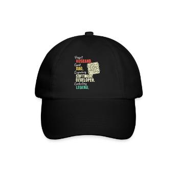 Software Entwickler Papa - Baseballkappe - Schwarz/Schwarz - Vorne