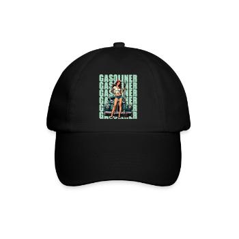 Gasoliner Rockabilly Retro Pin-Up - Baseballkappe - Schwarz/Schwarz - Vorne