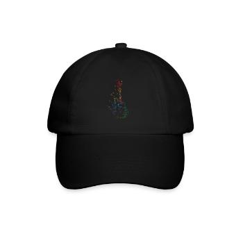 Gitarre Musiker Geschenkidee für Gitarristen - Baseballkappe - Schwarz/Schwarz - Vorne